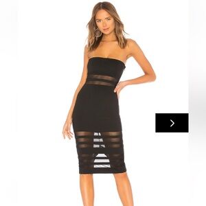Superdown Black Sheer Midi Dress
